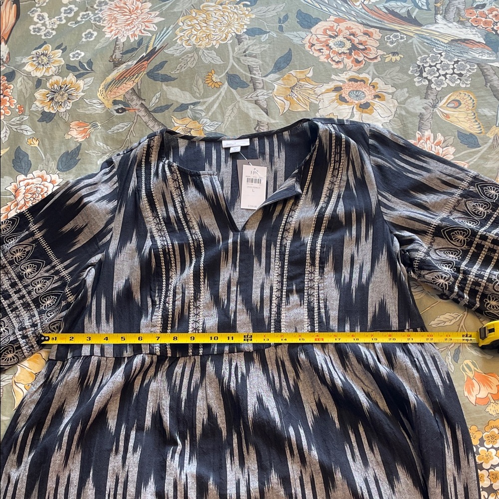 J. Jill Black and Gray Patterned Midi Dress - Picture 3 of 9